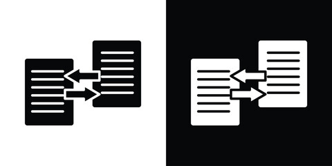 Leinwandbilder - File transfer icon in flat version on black and white background