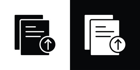Leinwandbilder - File upload icon in flat version on black and white background