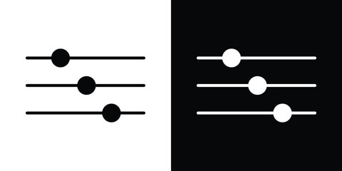 Fototapete - Filter Control icon in flat version on black and white background