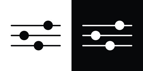 Leinwandbilder - Filter Button icon in flat version on black and white background