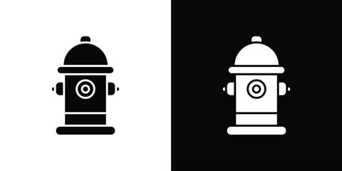 Aufkleber - Fire hydrant icon in flat version on black and white background