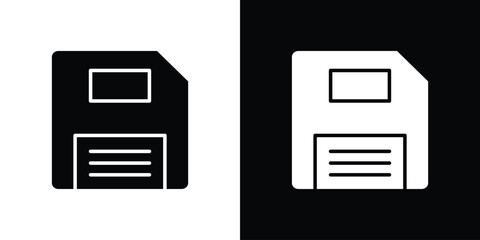 Leinwandbilder - Floppy disk icon in flat version on black and white background