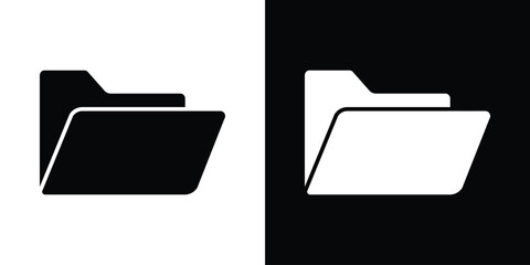 Leinwandbilder - Folder icon in flat version on black and white background