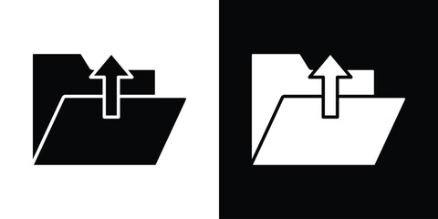 Leinwandbilder - Folder upload icon in flat version on black and white background