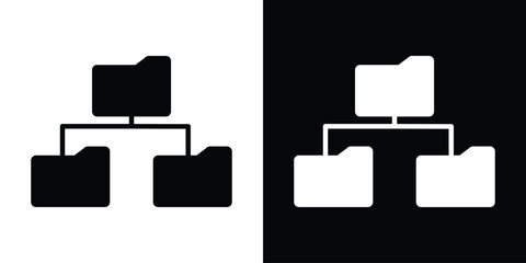 Leinwandbilder - Folder tree icon in flat version on black and white background