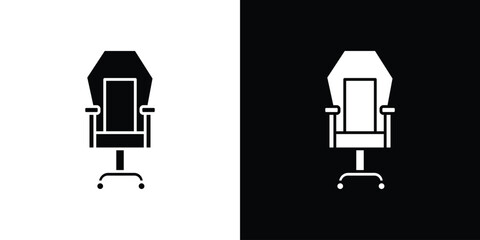 Leinwandbilder - Gaming chair icon in flat version on black and white background