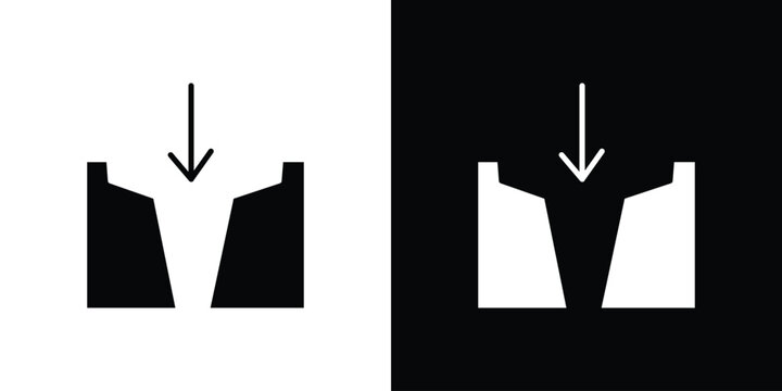 Gap icon in flat version on black and white background
