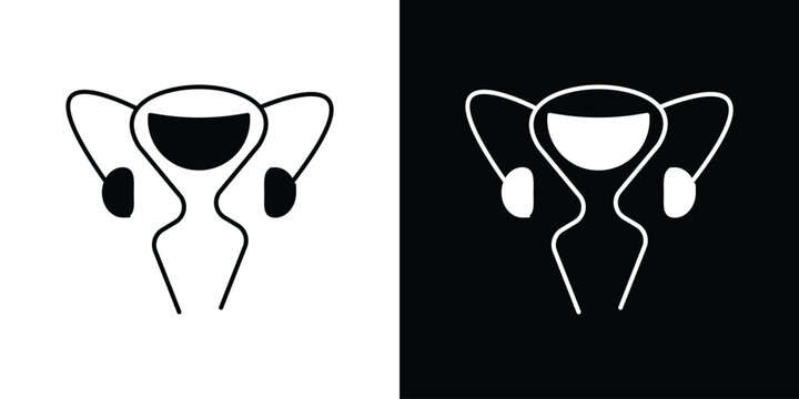 Gynecology icon in flat version on black and white background