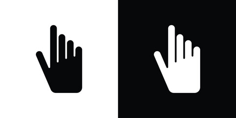 Leinwandbilder - Hand pointer icon in flat version on black and white background