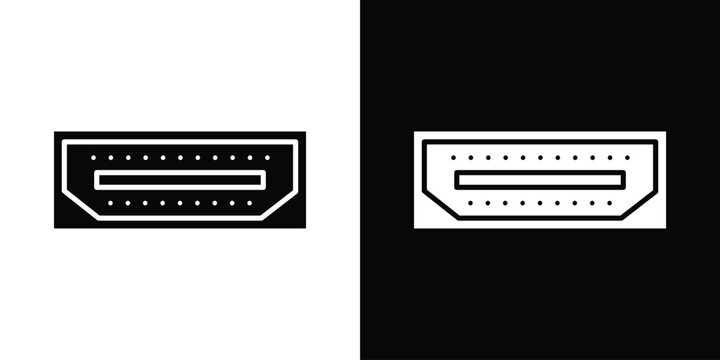 HDMI icon in flat version on black and white background