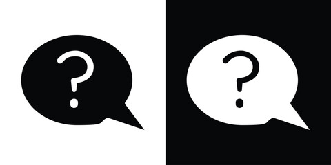 Aufkleber - Help icon in flat version on black and white background