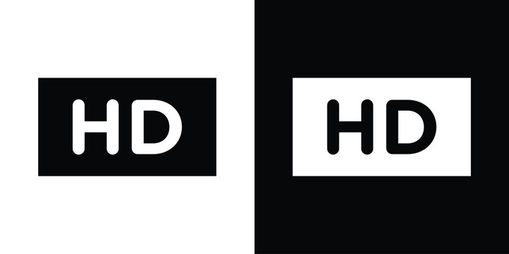 High definition icon in flat version on black and white background