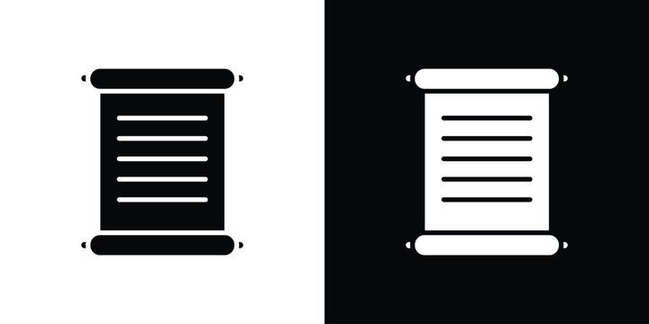 History icon in flat version on black and white background