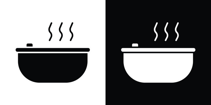 Hot tub icon in flat version on black and white background