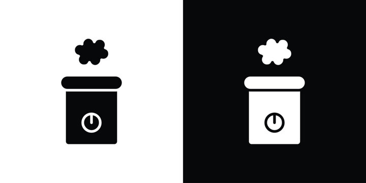 Humidifier icon in flat version on black and white background