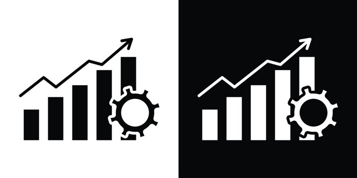 Improvement icon in flat version on black and white background