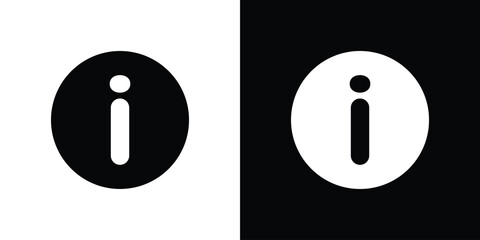 Fototapete - Info icon in flat version on black and white background