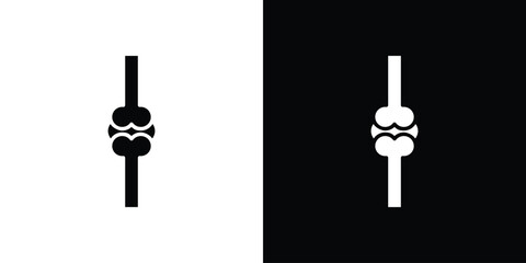 Poster - Joint icon in flat version on black and white background