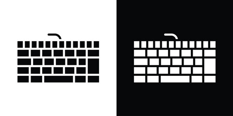 Leinwandbilder - Keyboard icon in flat version on black and white background