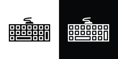 Leinwandbilder - Keyboard icon in flat version on black and white background