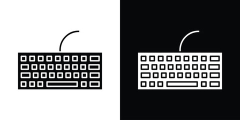 Leinwandbilder - Keyboard icon in flat version on black and white background
