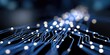 © Generative AI - Abstract Blue Circuit Board With Glowing Nodes, Illustrating Connectivity and Technological Advancement for Digital Transformation Projects : Generative AI