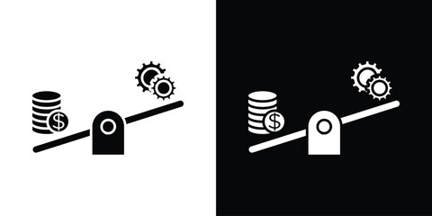 Aufkleber - Leverage icon in flat version on black and white background