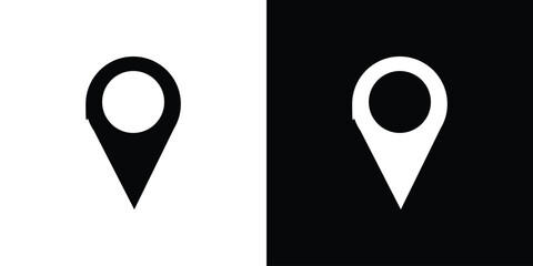 Aufkleber - Location icon in flat version on black and white background