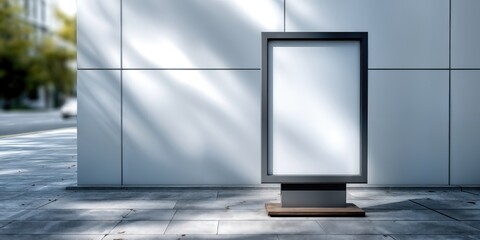 Aufkleber - Blank Billboard Mockup Against Modern Building Facade, Ideal for Advertising Campaigns and Brand Awareness Messages : Generative AI