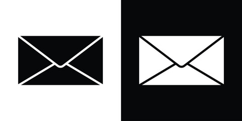 Leinwandbilder - Mail icon in flat version on black and white background
