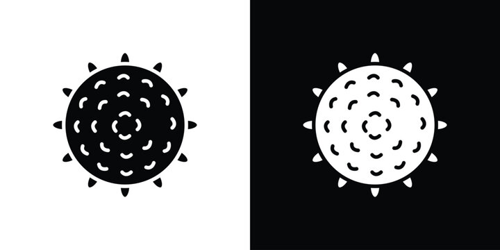 Massage ball icon in flat version on black and white background
