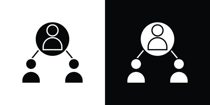 Mediator icon in flat version on black and white background