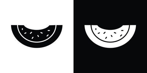 Aufkleber - Melon icon in flat version on black and white background