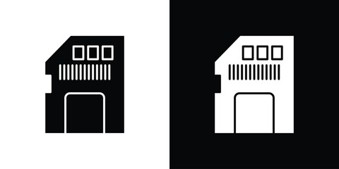 Leinwandbilder - Memory card icon in flat version on black and white background