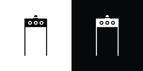 Leinwandbilder - Metal detector icon in flat version on black and white background