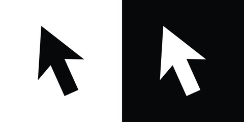 Leinwandbilder - Mouse pointer icon in flat version on black and white background