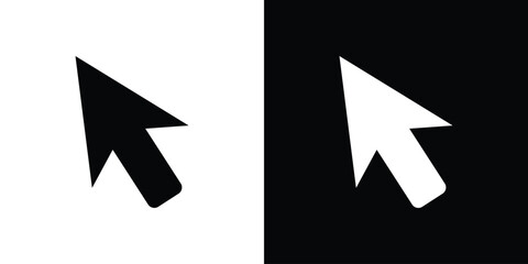 Poster - Mouse icon in flat version on black and white background