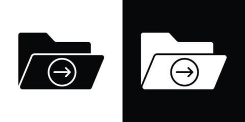 Leinwandbilder - Move To Folder icon in flat version on black and white background