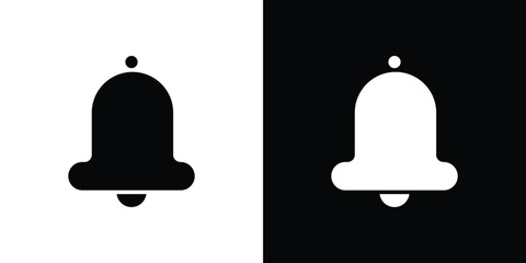 Fototapete - Notification bell icon in flat version on black and white background