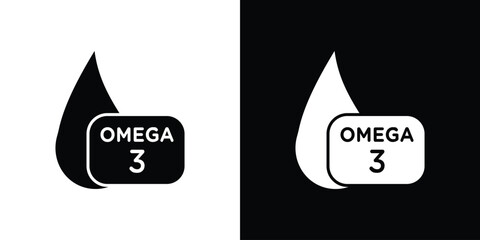 Aufkleber - Omega icon in flat version on black and white background