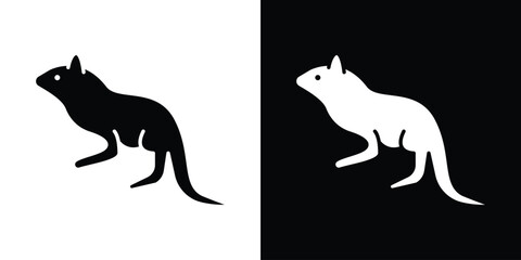 Aufkleber - Otter icon in flat version on black and white background