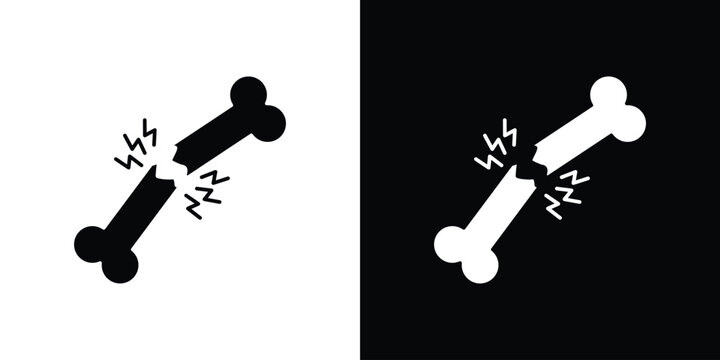 Osteoporosis icon in flat version on black and white background