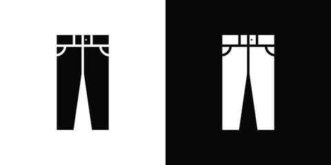Poster - Pants icon in flat version on black and white background