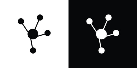 Poster - Particle icon in flat version on black and white background