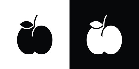 Aufkleber - Peach icon in flat version on black and white background
