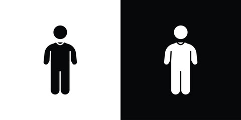 Poster - Person icon in flat version on black and white background