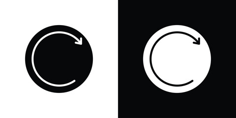 Fototapete - Redo icon in flat version on black and white background