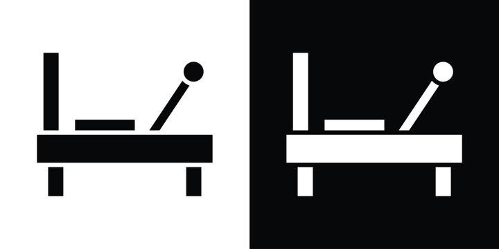 Reformer icon in flat version on black and white background
