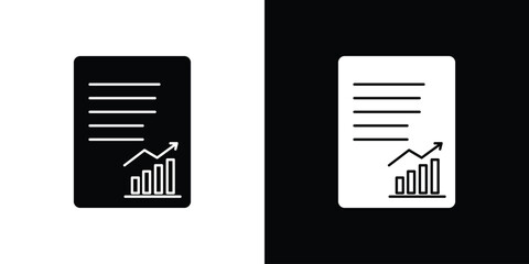 Fototapete - Report icon in flat version on black and white background