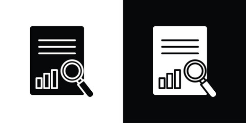 Fototapete - Research icon in flat version on black and white background